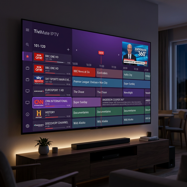 TiviMate IPTV app interface