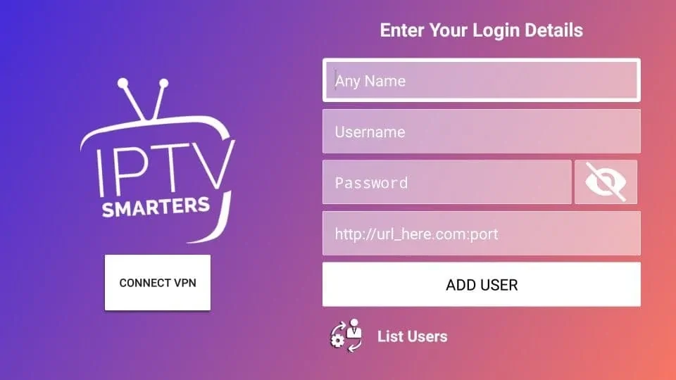 IPTV Smarters Xtream Login